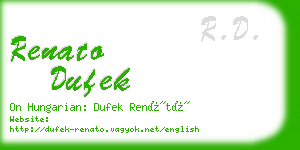 renato dufek business card